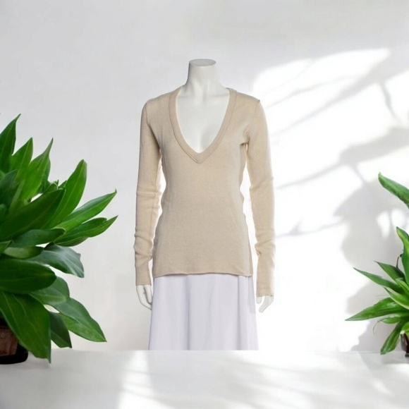 Inhabit Cashmere Plunge Neckline Sweater Size: S - Picture 12 of 13